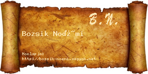 Bozsik Noémi névjegykártya